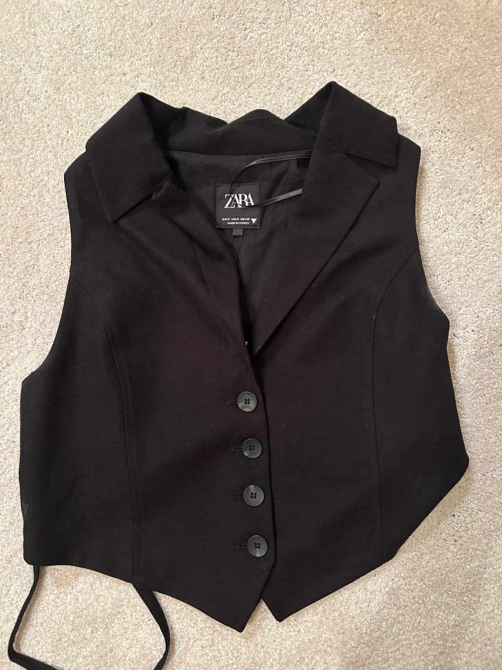 ZARA Black Tailored Buttoned Vest